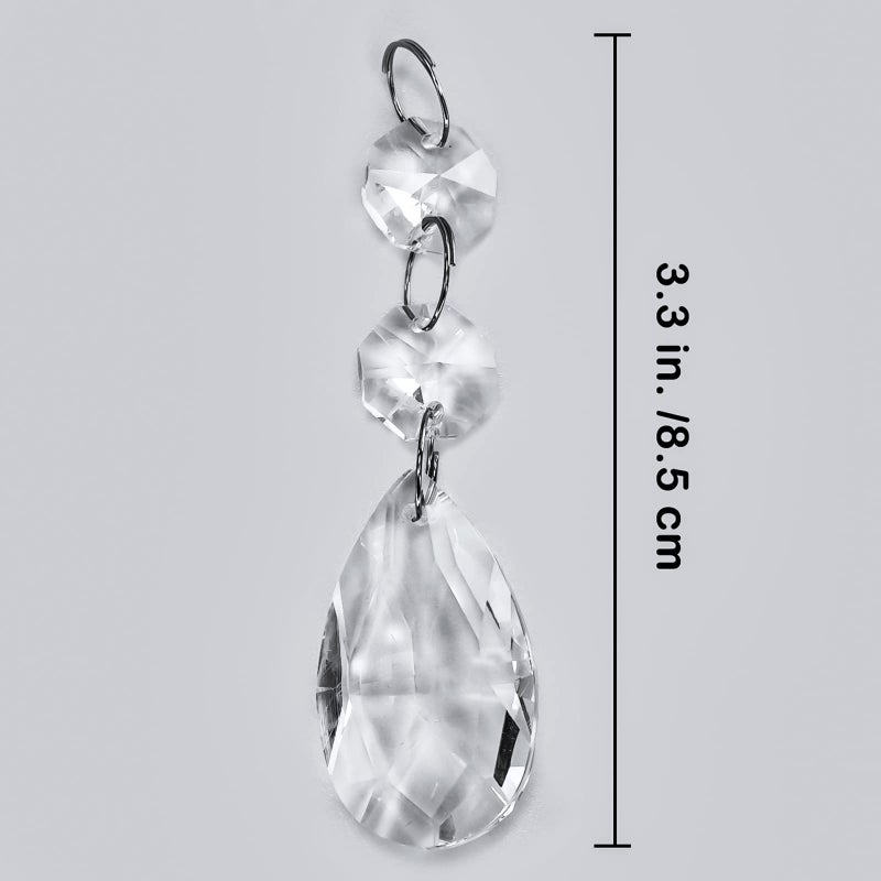 Supla 24 Pcs Teardrop Chandelier Prisms Candle Chandelier Crystal Pendants Glass Pendant Beads 1.5" for Chandelier Lights Suncatchers - Image 2